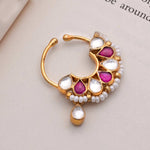 Kundan Nose Pin - Ivanah Silver