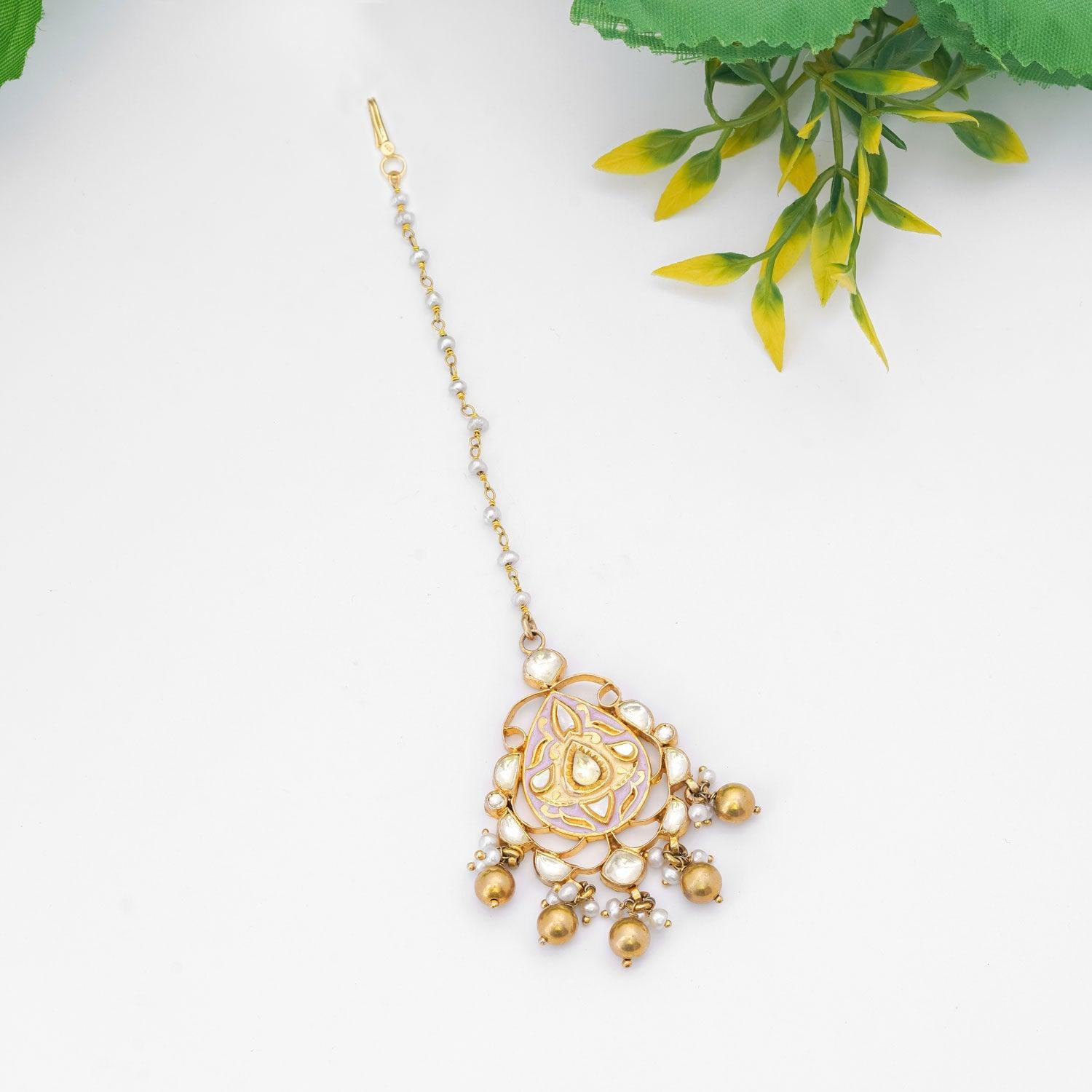 Allurement Kundan Maangtikka - Ivanah Silver