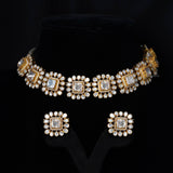 Kundan Sleek Choker - Ivanah Silver