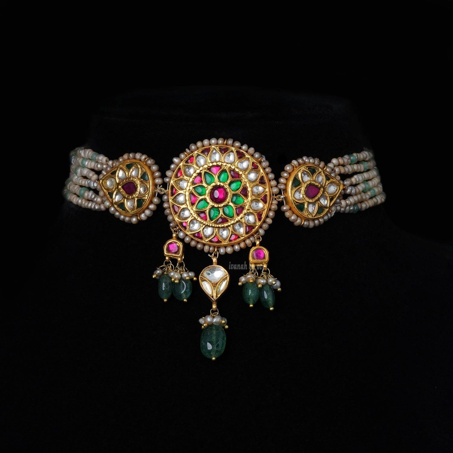 Kundan mini choker - Ivanah Silver
