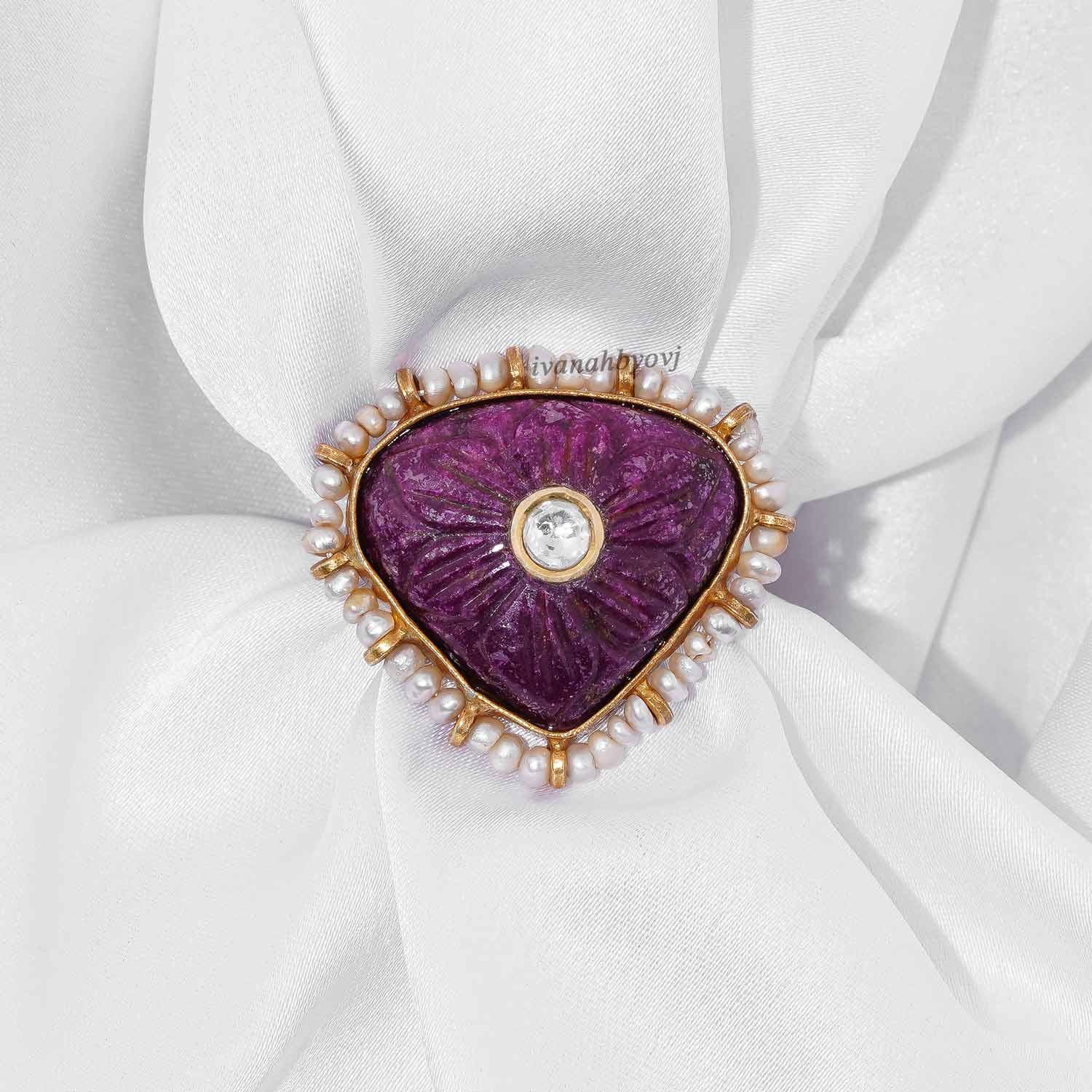 Designer Stone Ring - Ivanah Silver