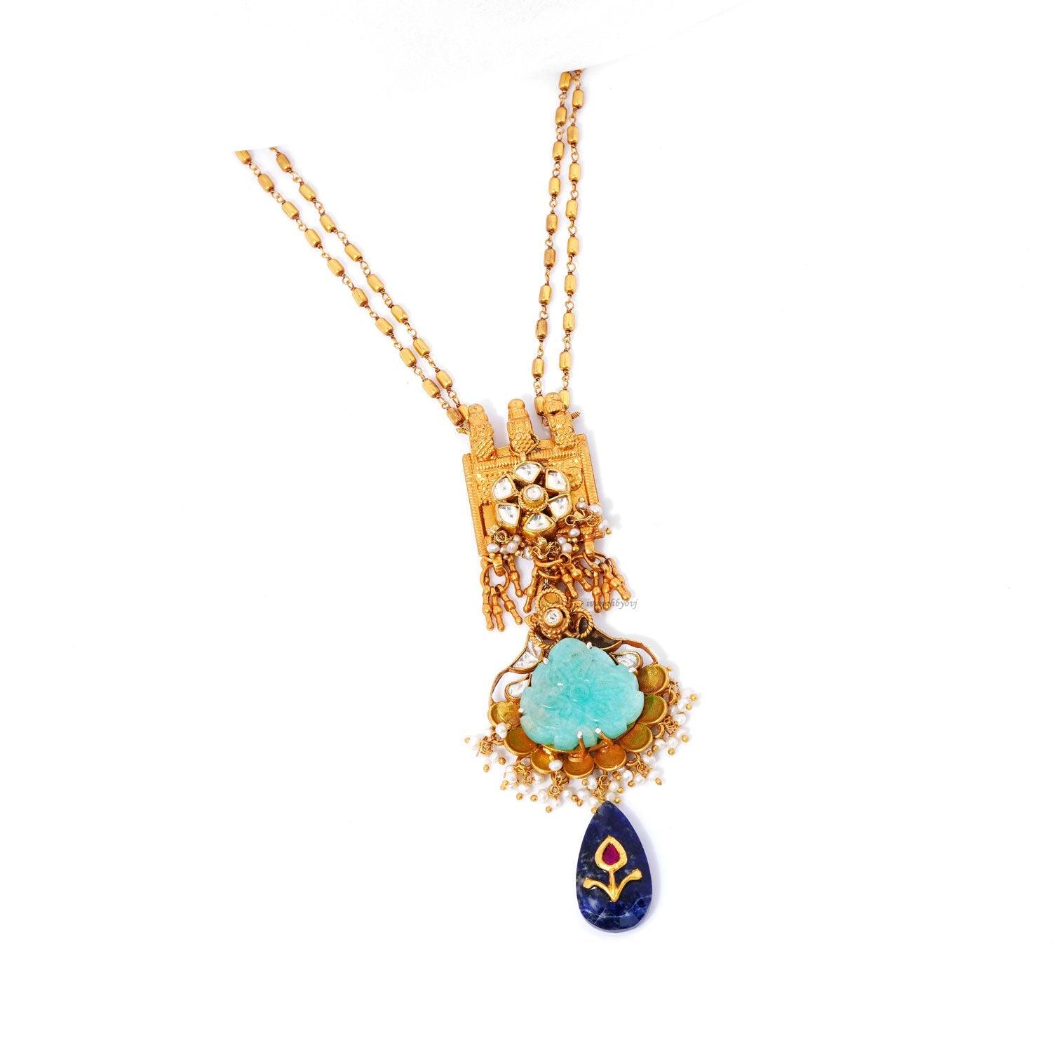 Designer Long Necklace - Ivanah Silver