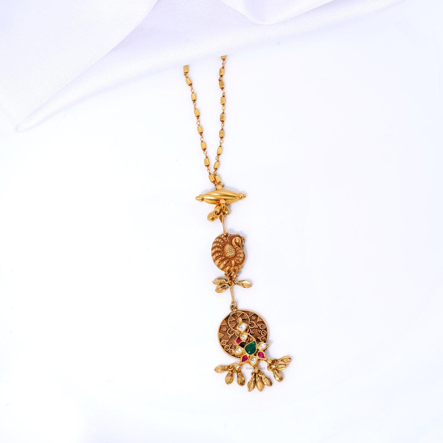 Golden Peacock Long Necklace - Ivanah Silver