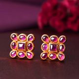 Blossom Square Studs - Ivanah Silver