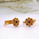 Gold Polish Adjustable Toe Rings - Ivanah Silver