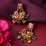 Peacock Chandbali Earrings - Ivanah Silver