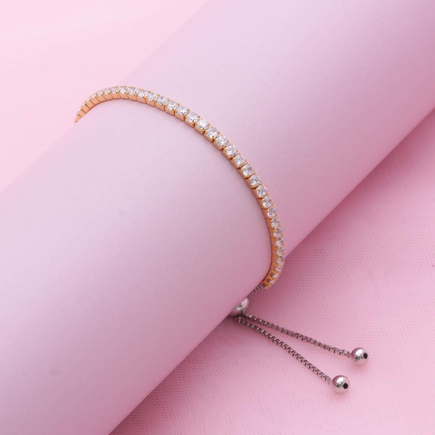 Good-Looking Rose Gold Polish Bracelet - Ivanah Silver
