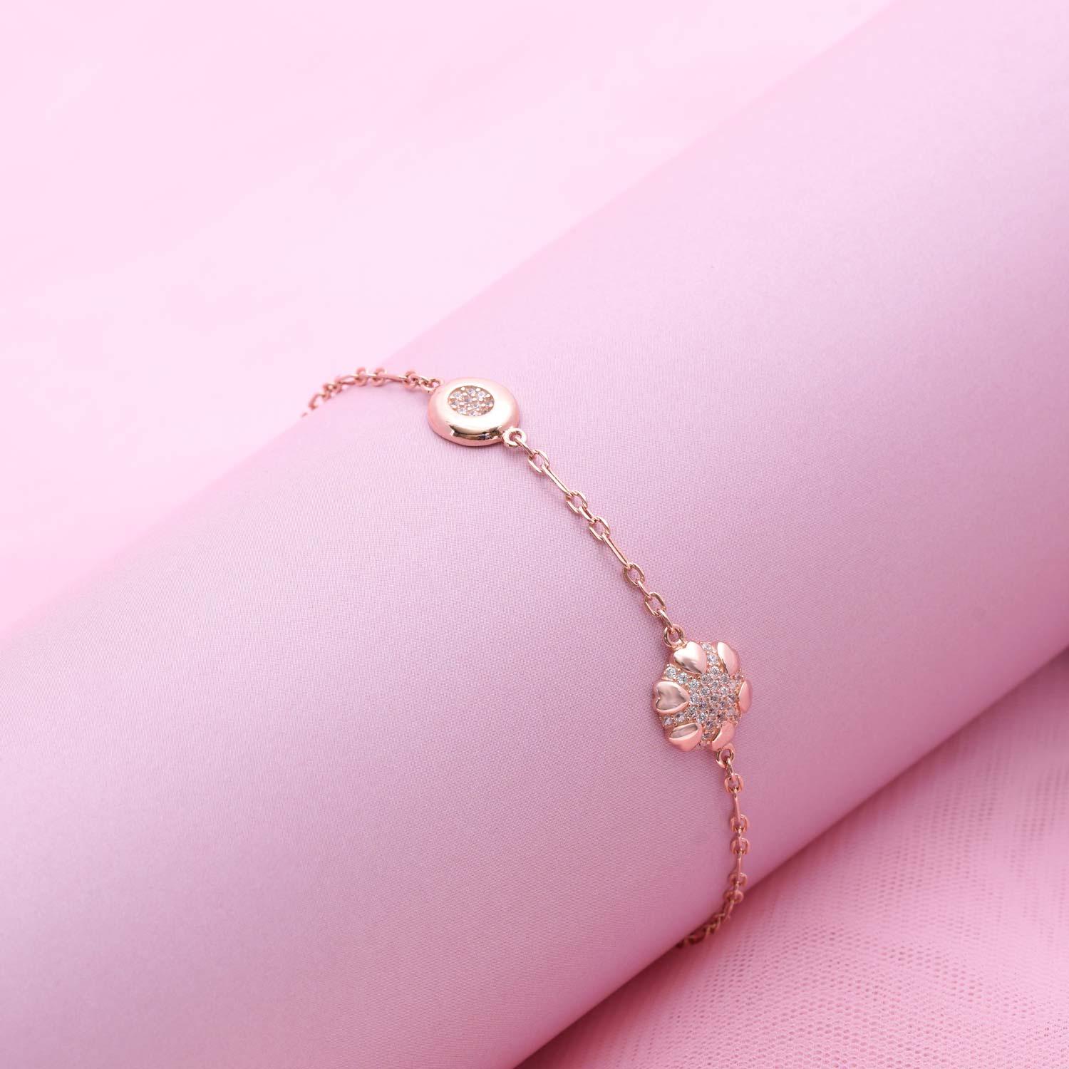 Gorgeous Rose Gold Polish Bracelet - Ivanah Silver