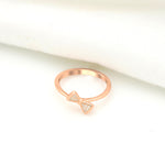 925 Rosegold Ribbon Gift Ring - Ivanah Silver