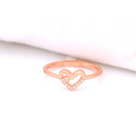 925 Rosegold Royal Heart Ring - Ivanah Silver