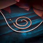 92.5 Rose Gold Polish Crystal Tennis Anklet - Ivanah Silver