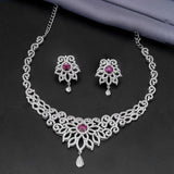 Drop And Necklace with Danglers 92.5 Silver - Ivanah Silver